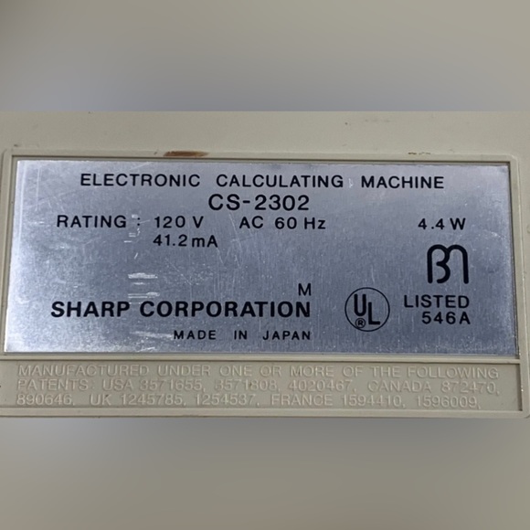 VTG Sharp COMPET CS-2302 Electronic Calculator Machine Tested (1982) - Picture 10 of 10